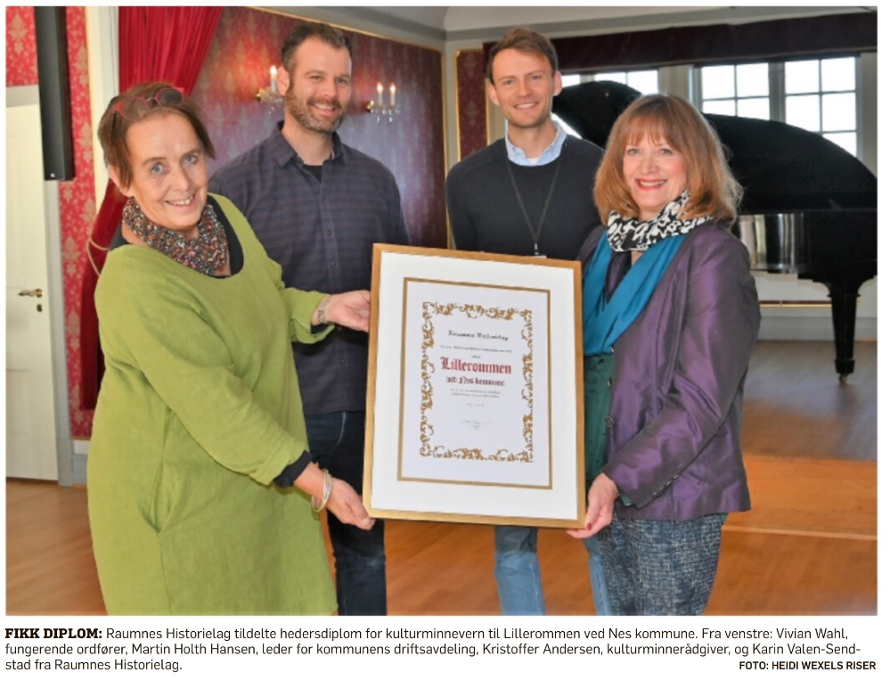 Diplom til Herredshuset Lillerommen